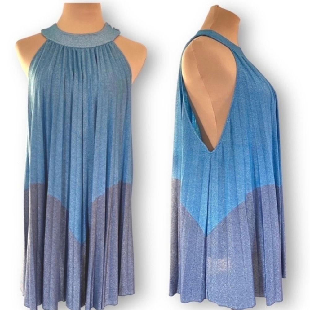 Free People Metallic Love Pleated Dress - Picture 2 of 7